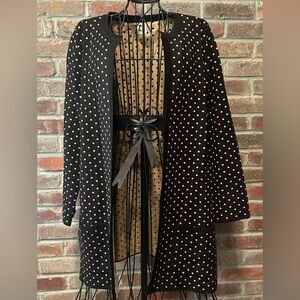 Anne Klein Black with Gold Sparkle Polka Dot Cardigan/Blazer